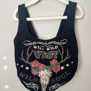Wild Soul Black Graphic Tank Top